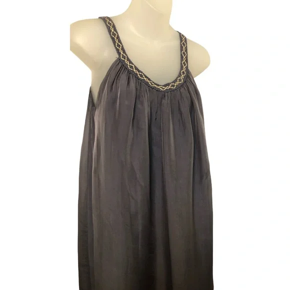 J B Millennium Grey Chiffon Overlay Cocktail Dress Asymmetrical Hem Size M - Picture 8 of 10